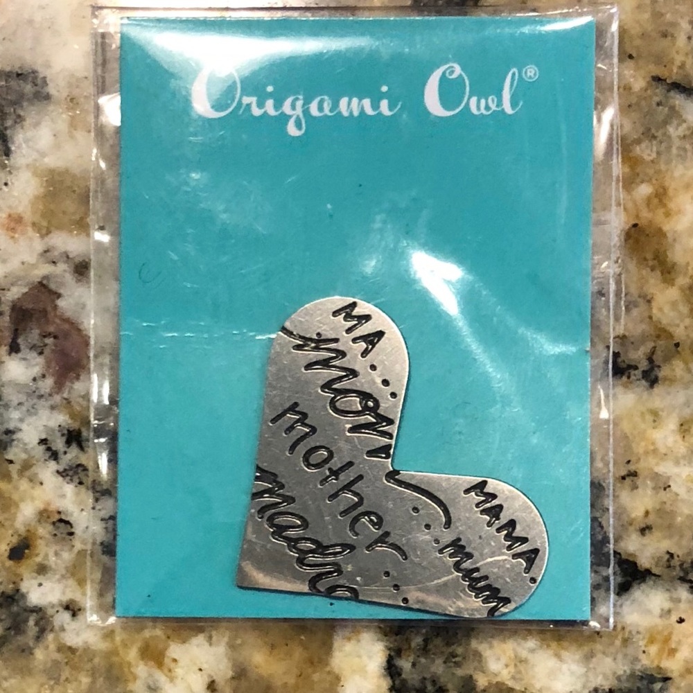 Origami Owl heart Mother plate